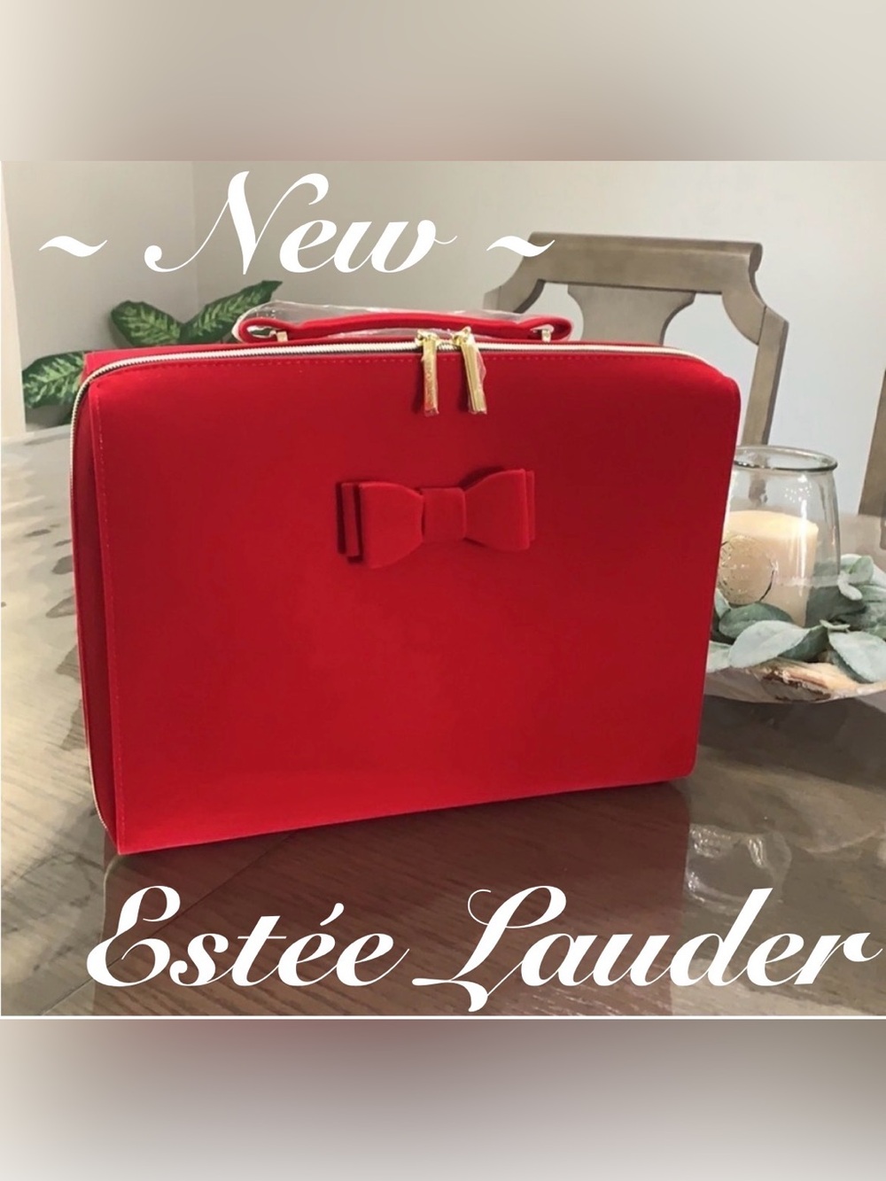 Estée Lauder’s Red-Retired Limited Edition Travel~Lingerie~Cosmetics Bag/Case🌿🆕🌿